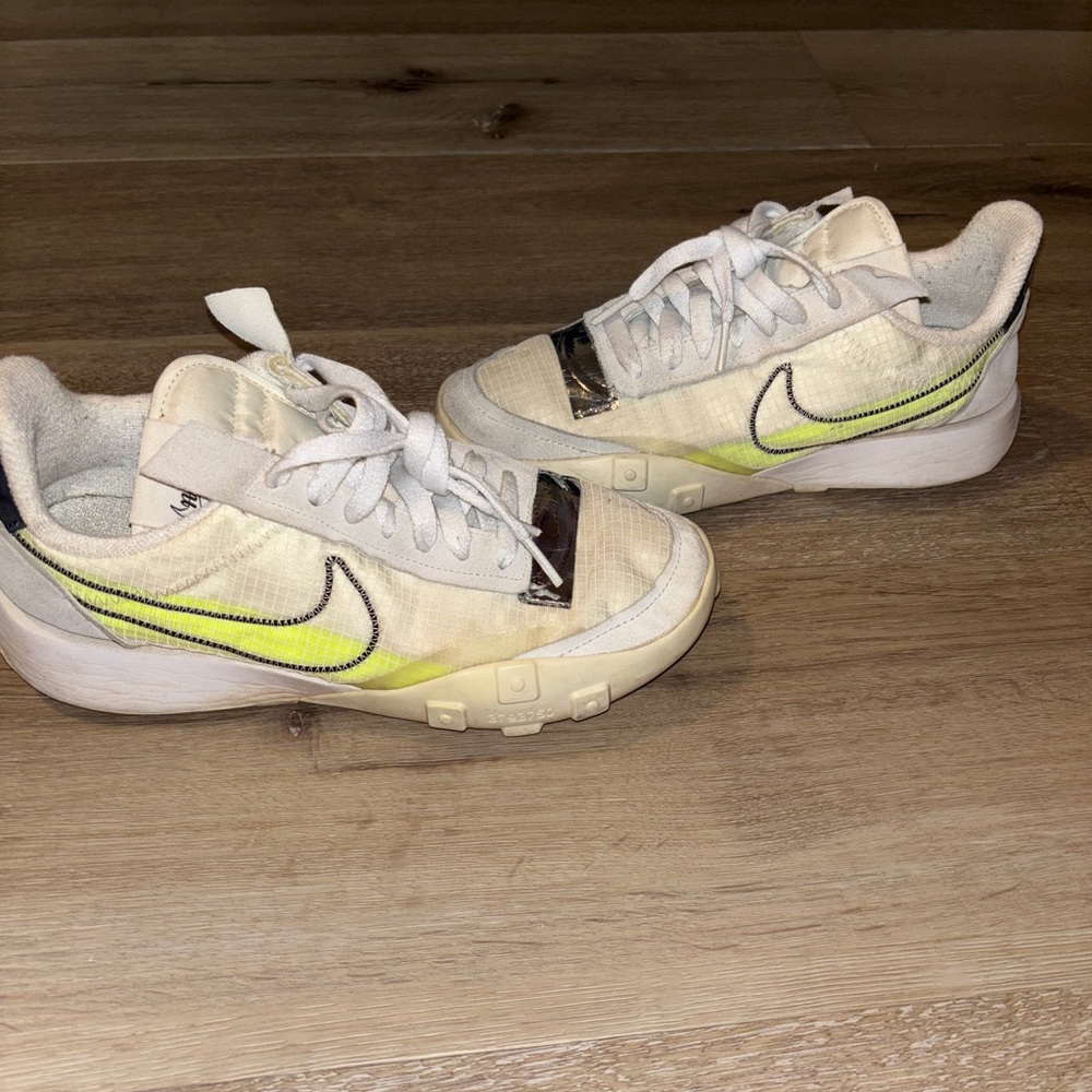 Nike Waffle Racer 2X Bowerman Collab – White/Gray/Lime, Size 8